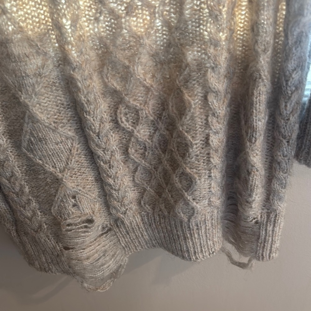 Forever 21 Gray Cowl Neck Sweater with Cable Knit Design - Picture 4 of 5